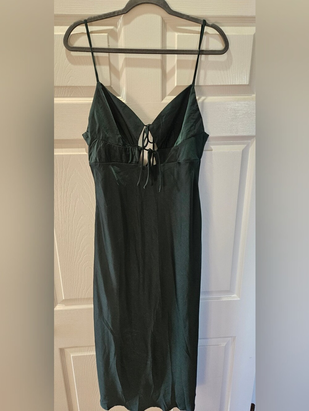 All About May Emerald Green Satin Cutout Midi Dress NWT Size 14